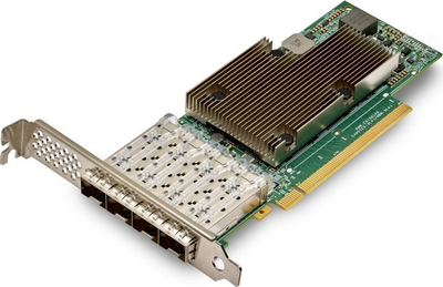 Kartë rrjeti Broadcom NetXtreme, 4x 25GbE SFP28, PCIe, e artë