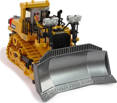Lodër bulldozer me telekomandë R/C 2.4 GHz për kalamoj, e verdhë
