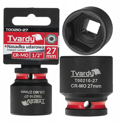 Kokë goditëse Tvardy, 1/2", gjashtëkëndore, 27 mm, CR-MO