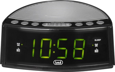 Radio-orë Trevi RC84600 RC 846D me alarm, radio FM, e zezë
