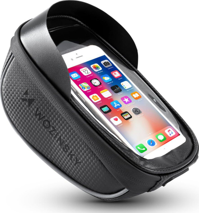 Çantë timoni biçiklete Wozinsky WBB16BK, për telefon, 1L, e zezë