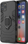 Mbajtëse telefoni për iPhone 12 / 12 Pro, me unazë-stand, kundra goditjeve, e zezë