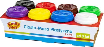 Set plasteline Smily Play Dough-mass, 8 kavanoza, me ngjyra të ndryshme