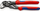 Darë-çelës Knipex Pliers Wrench, nozhat e lëmuara, krom-vanadium, e kuqe
