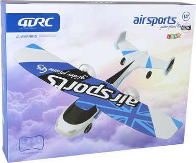 Aeroplan me pult Leantoys 4D G3, me drita, USB, bardh e kaltër