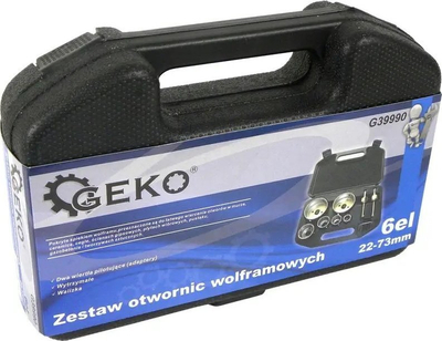 Set sharra rrethore tungsten Geko, 22-73mm, 9 copë, argjendtë