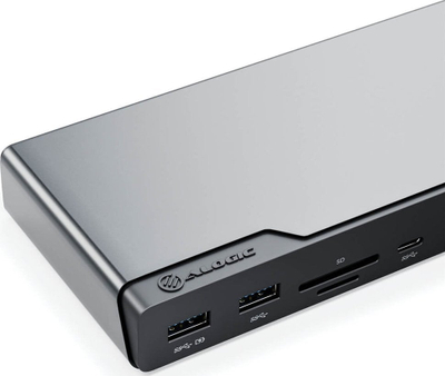 Dock USB C Alogic DV4 Universal DUCDV4, 100W, 2x 4K, gri