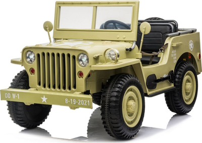 Makine elektrike per kalamaj Jokomisiada JEEP Willys PA0249, 3 vende, me bateri, jeshile ushtarake