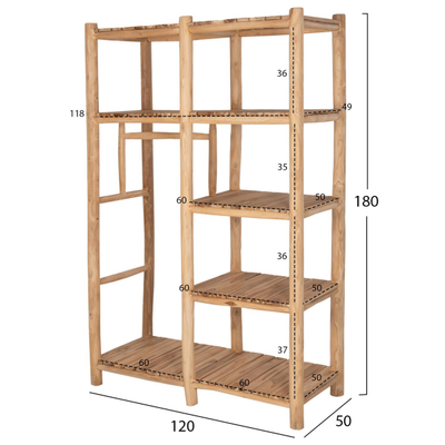 Varëse Balen teak natyral 120×50×180 cm (HM9550)