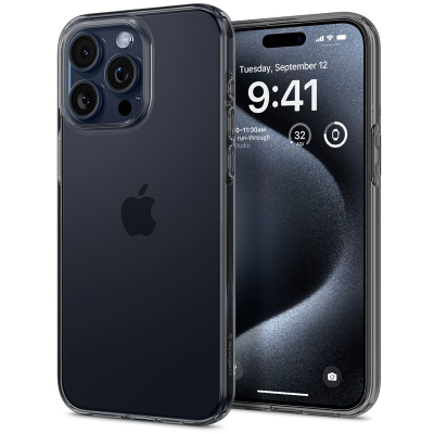Mbrojtëse Spigen Crystal Flex për iPhone 15 Pro, kristal hapësinor