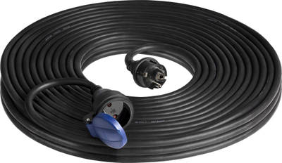 Zgjatës kabllo gome heavy duty, 30m, IP44, i zi