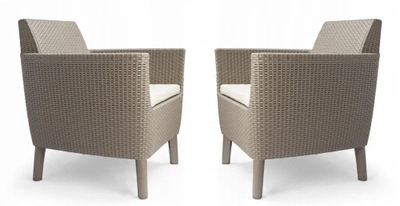Set karrige kopshti Keter Salemo Duo, 2 copë, plastikë imitim ratani, beige