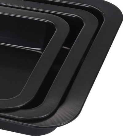 Set pjekjeje Koopman Baking Set, 3 copë, çelik i emaluar, i zi