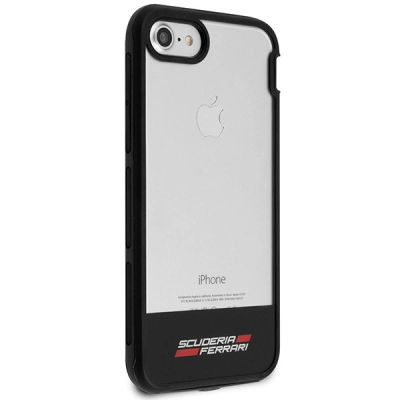 Mbrojtëse telefoni Ferrari Racing për iPhone 7 8 SE 2020, polikarbonat, transparente me kornizë të zezë