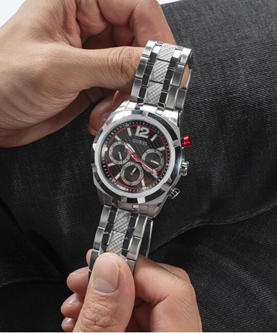 Orë për meshkuj Guess Resistance GW0714G1, e argjendtë