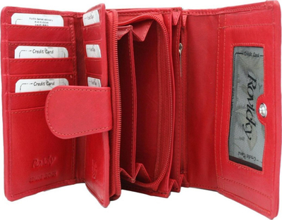 Portofol lëkure Rovicky R-615-DDW, RFID, i kuq
