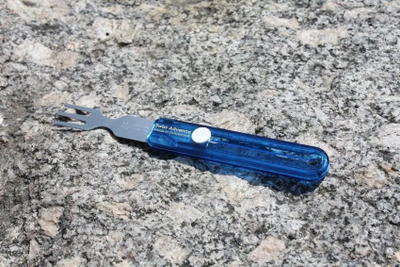 Pirun udhëtimi Swiss Advance Hippus F Fork, i palosshëm, çelik inox, transparent