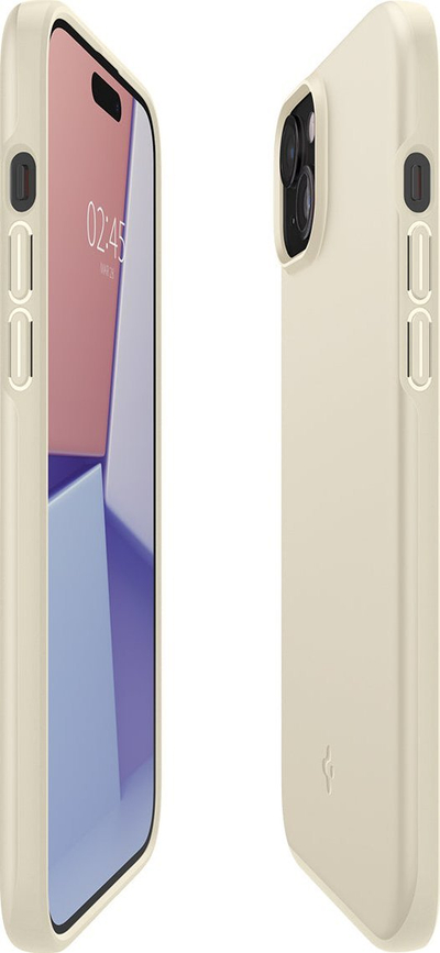 Kuti mbrojtëse Spigen Thin Fit për iPhone 15 Plus 6.7", ngjyrë mute beige