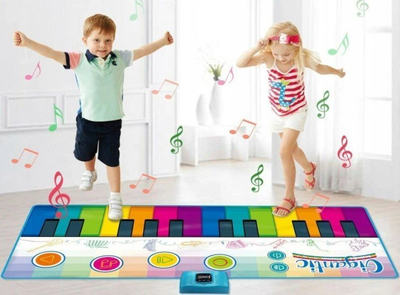 Tapet muzikor për kërcim Rainbow Keyboard Playmat, 181 x 74 cm, shumëngjyrësh