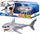 Lodër robotike Zuru Robo Alive Great White Shark Series 1, me drita, për pishinë edhe vaskë, gri