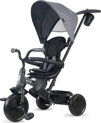 Tricikel për kalamaj Qplay Elite Platinum, rrotullim 360°, për 10-72 muaj, gri
