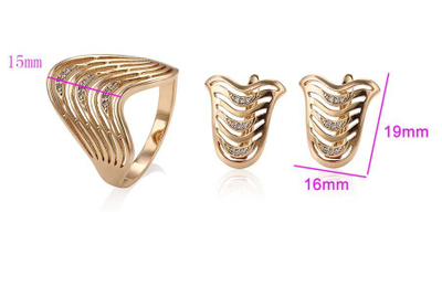 Set unazë/vathë elegante, të praruar në ar 18K #7