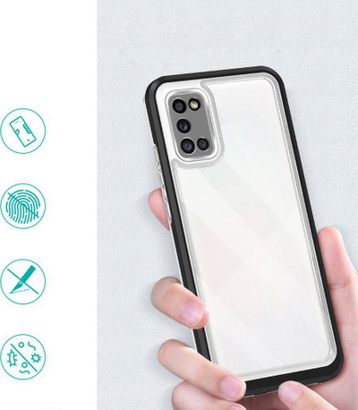 Mbrojtëse telefoni Hurtel Clear 3in1 për Samsung Galaxy A03s, hibride, transparente, me kornizë të zezë