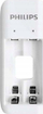 Karikues baterish Philips SCB2070NB, 2xAAA 700mAh, micro USB, i bardhë