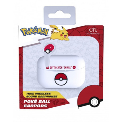 Kufje pa tela OTL Pokemon Pokeball, TWS, Bluetooth 5.0, të bardha
