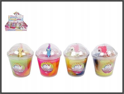Lodër plasteline Unicorn Putty Junior, 10 cm, set 2 copë, shumëngjyrëshe