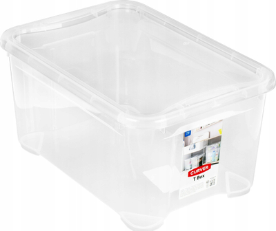 Kuti ruajtëse Curver me kapak, 14 L, transparente