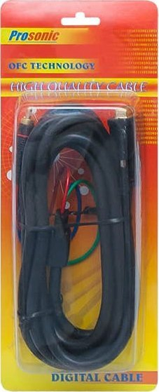 Kabllo DVI në 3RCA, 3m, e zezë