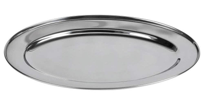 Tepsi ovale Heinner, çelik inox, 55x38x2.5 cm, argjend