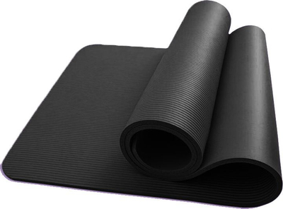 Tapet fitnesi Thick Exercise Mat, 1 cm, NBR antirrëshqitës, i zi