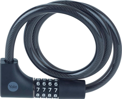 Bravë kabllo biçiklete Yale Essential Security, me kod edhe me çelës, 12mm 100cm, e zezë