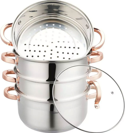 Enë gatimi me avull Klausberg KB 7736, 24cm, 5L, çelik inox rose gold