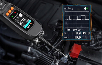 Tester qarku Ancel PB500, 12–24V, ekran TFT me ngjyra, i zi