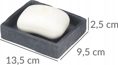 Mbajtëse sapuni Wenko Slate Rock, polyresin, gri si gur