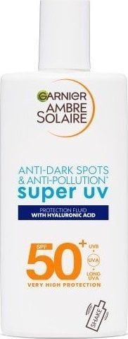 Fluid mbrojtës për fytyrën Garnier Ambre Solaire Super UV, SPF 50+, 40ml