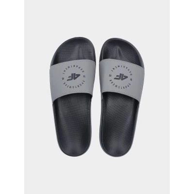 Shapka pishine për burra 4F Slides, shkumë e lehtë, slip on, gri me të zezë