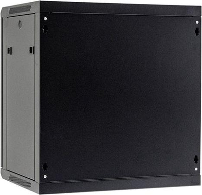 Dollap muri RACK Netrack F-Line, 19" 12U, 450mm, derë xhami, i zi
