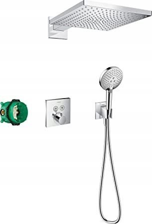 Set dushi Hansgrohe Raindance E, me termostat të futur brenda, dush fiks 30 cm, krom