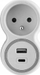 Prizë njëfishe me USB Plastrol R-1CA/B, 16A 3680W, 230V, bardh gri