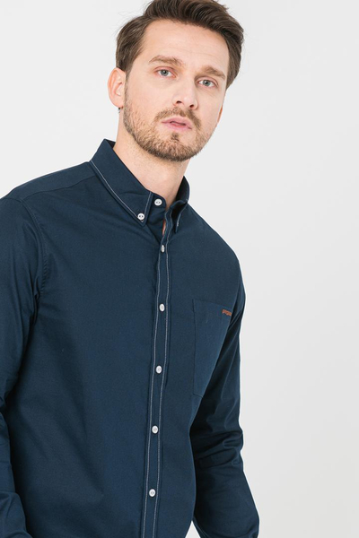 Këmishë casual PEGAS për meshkuj, blu e errët, S