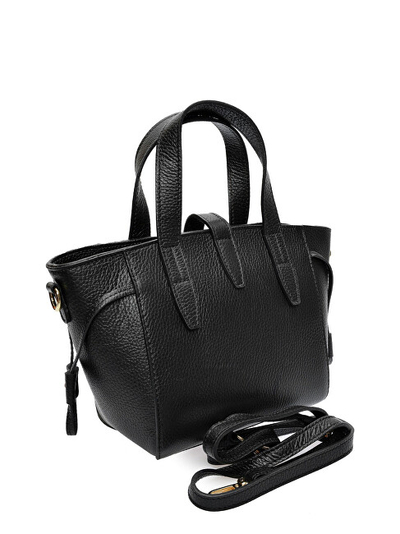 Çantë lëkure WHOLESALE AW25 LV 127, 20x25x11cm, me rrip të rregullueshëm, e zezë