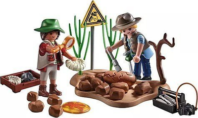 Set lodër PLAYMOBIL Dinosaur Researchers And Fossils 71805, me figura, shumëngjyrësh