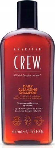 Shampo për flokë American Crew Daily Clear, për përdorim të përditshëm, për flokë normalë deri në yndyrshëm, transparente