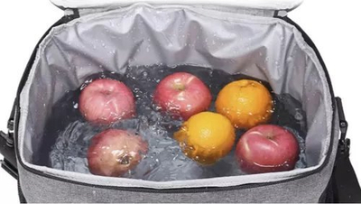 Çantë termike plazhi edhe pikniku, 20L, me 2 akullusa ftohës, gri