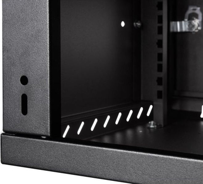 Kabinet muri Netrack ECO-Line 19" 4U, 350mm, derë xhami, i zi
