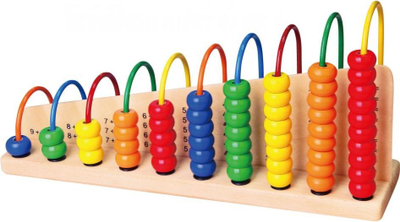 Дрвен абакус Viga Double-Sided, за деца, двостран, шарен